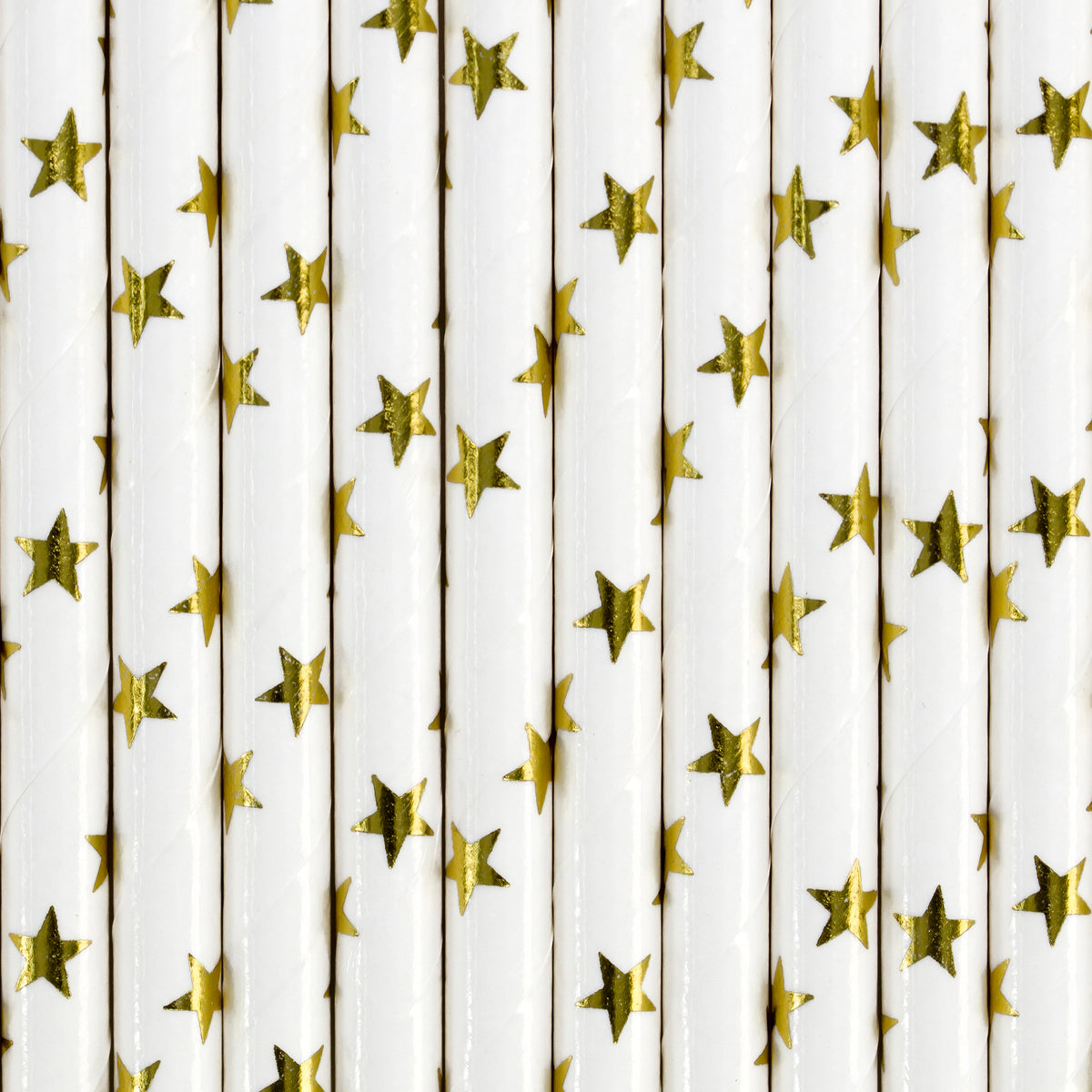 Metallic Gold Stars Paper Straws 