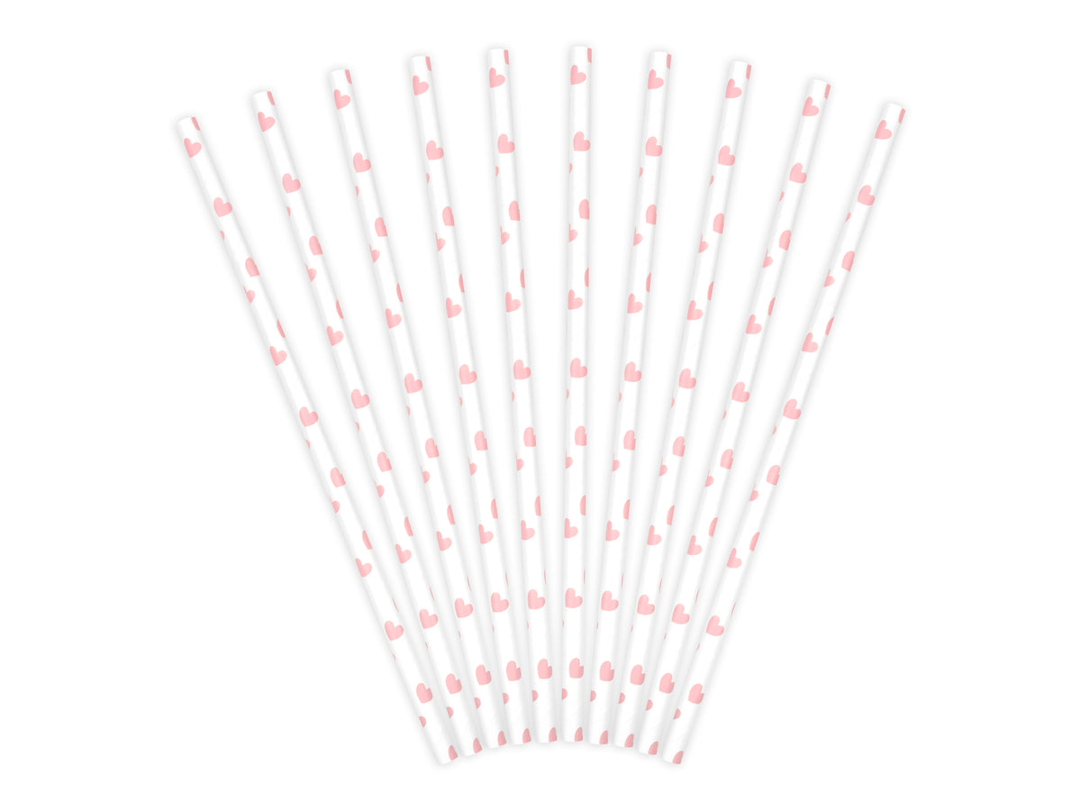 Light Pink Heart Straws