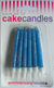 Glitter Light Blue Birthday Cake Candles with Holders