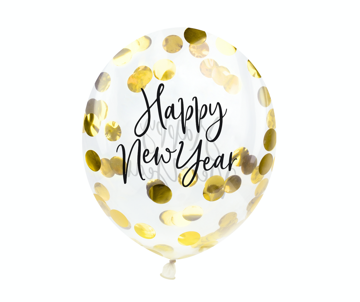 Happy New Year Confetti Balloons 