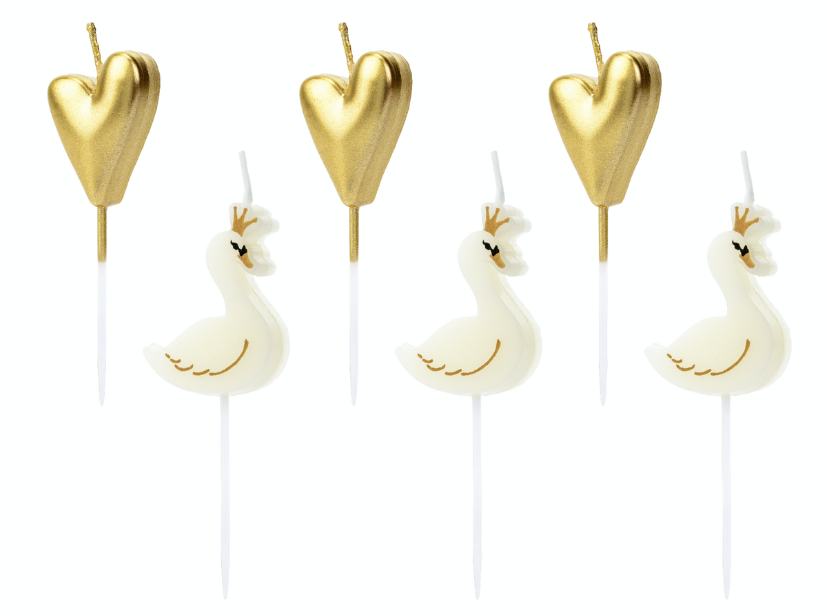 Lovely Swan Cake Candles