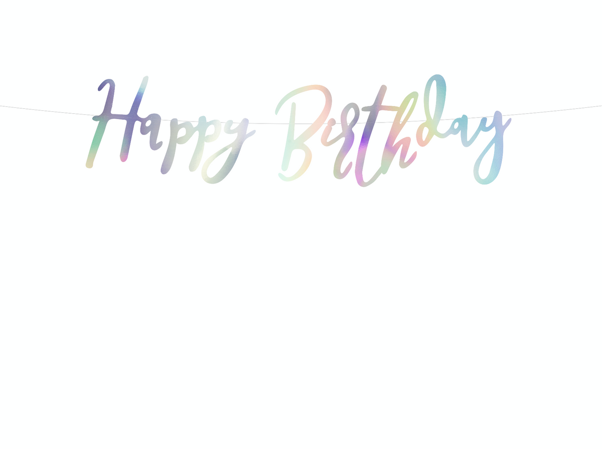 Happy Birthday Iridescent Banner