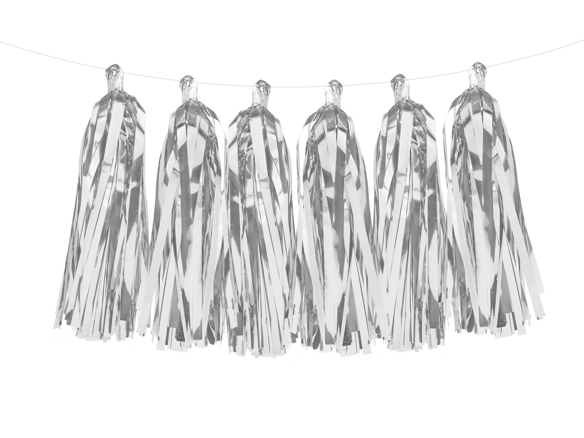 Silver Foiled Tassel Garland