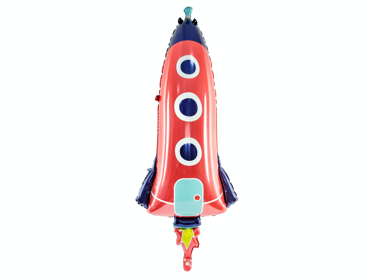 Red Rocket Foil Shaped Balloon