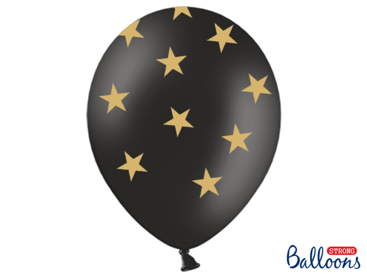 Patel Black Gold Star Balloons