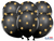 Patel Black Gold Star Balloons