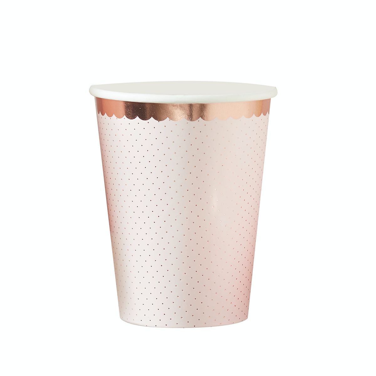 Rose Gold Spotty Paper Cups 