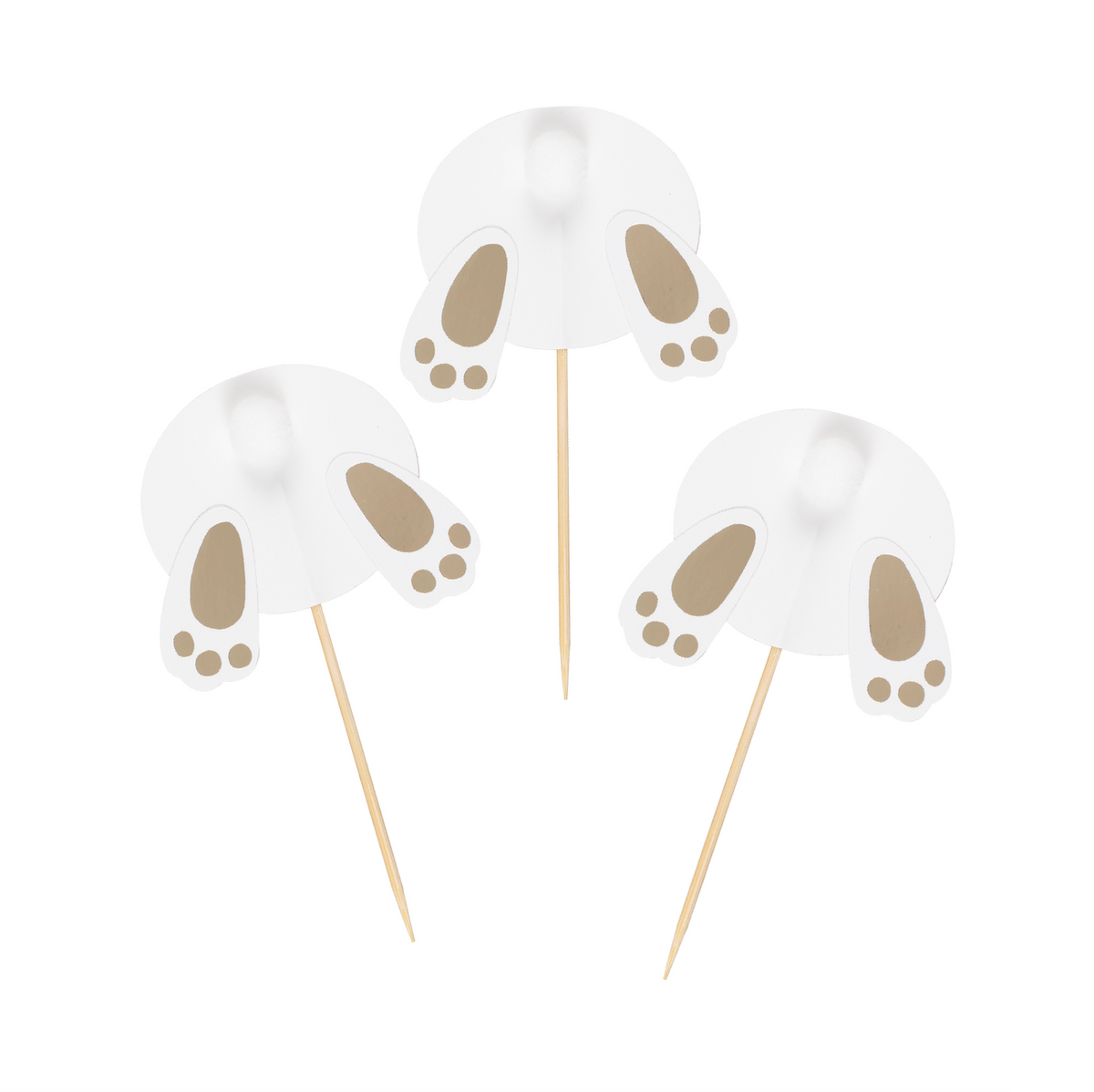 Gold Bunny Bum Cupcake Toppers