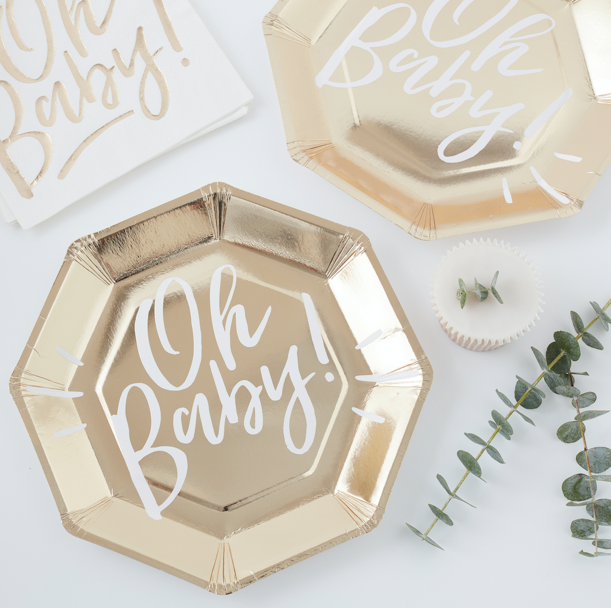 Oh Baby! Gold Paper Plates 
