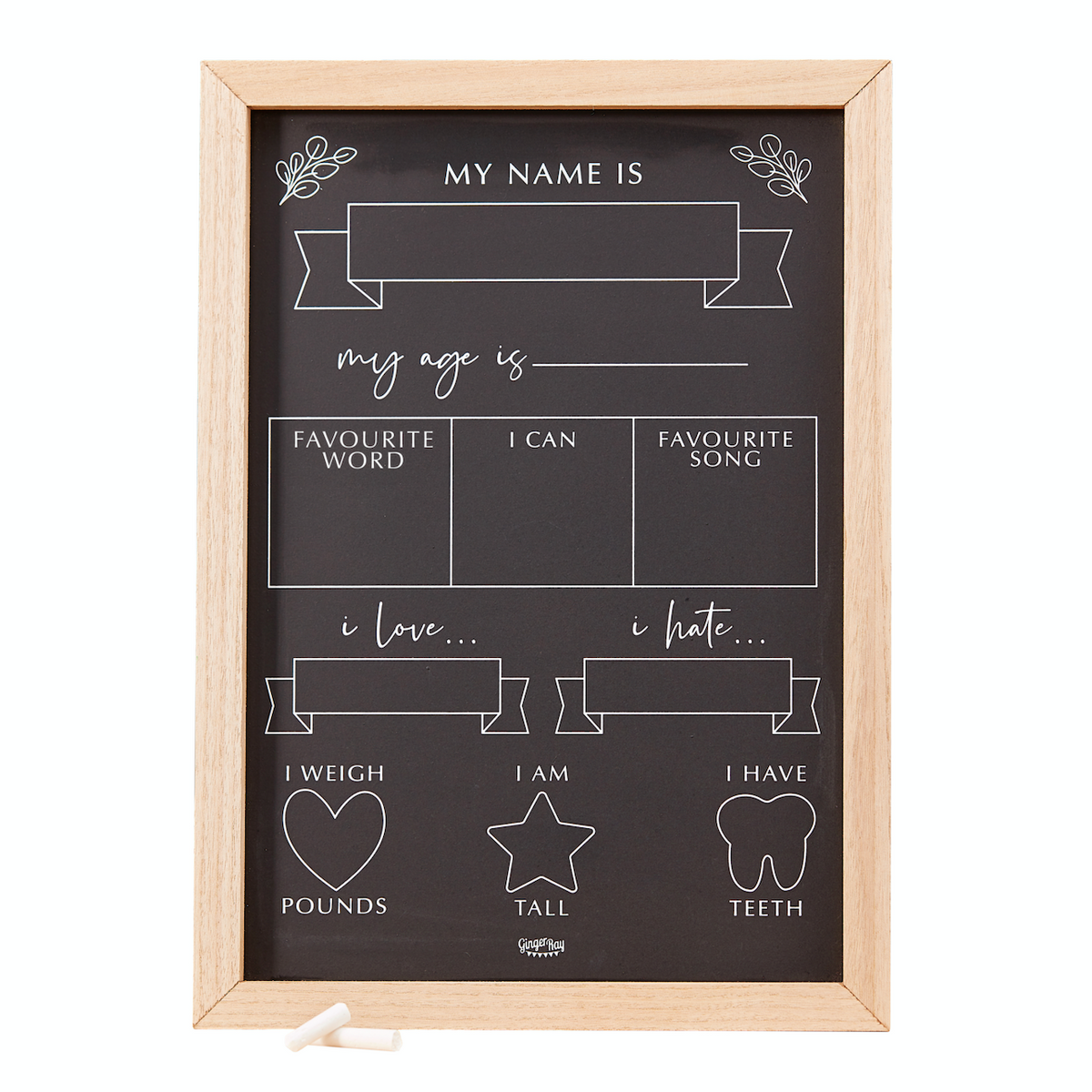 Baby Milestone Chalkboard Sign 