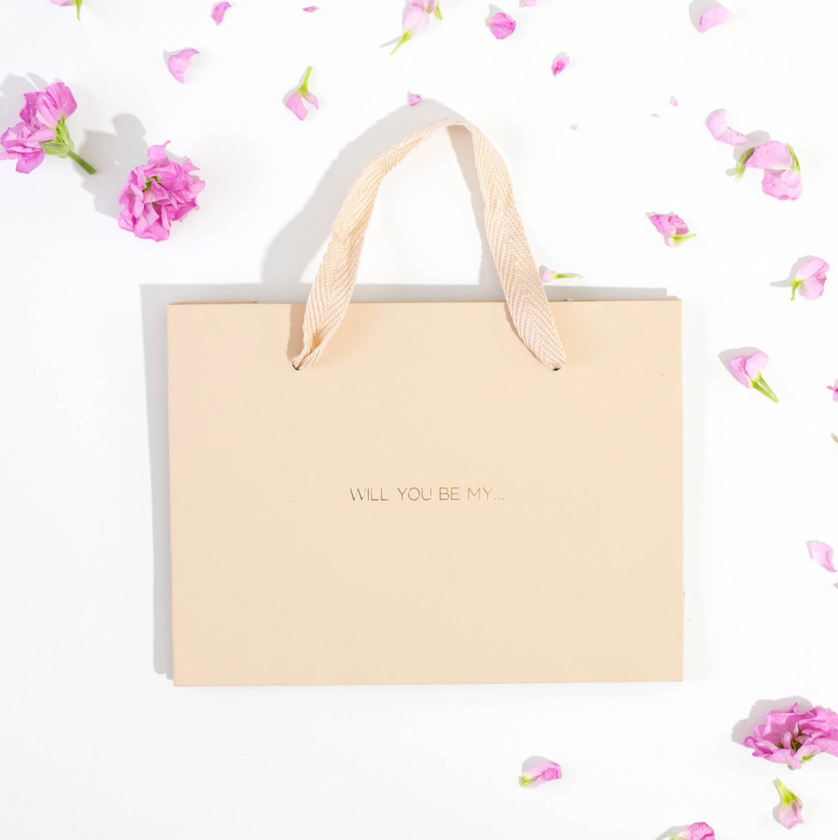 &#39;Will You Be My&#39; Luxury Gold Foil Gift Bag