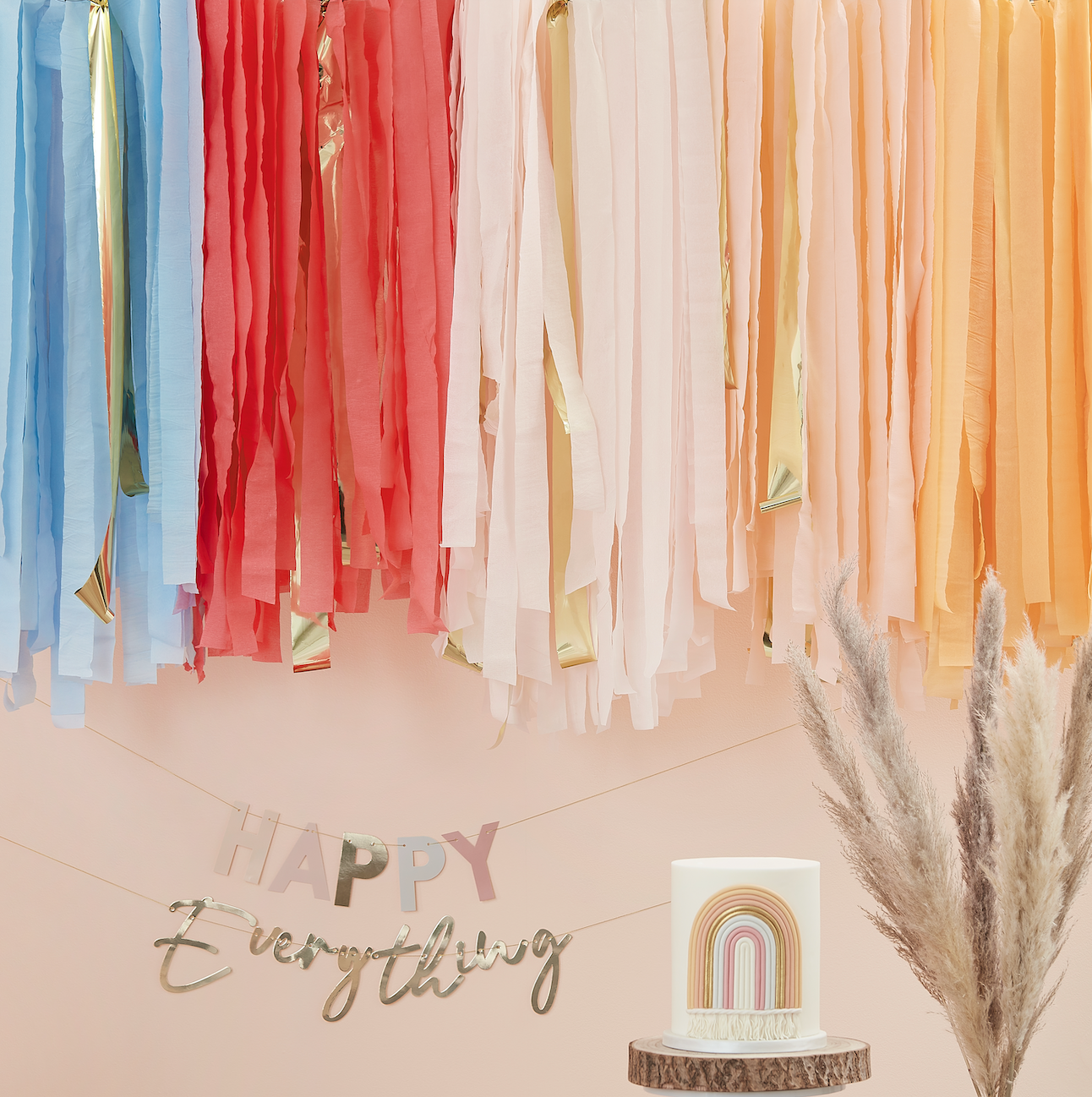 MUTED PASTEL STREAMER CEILING DECORATION