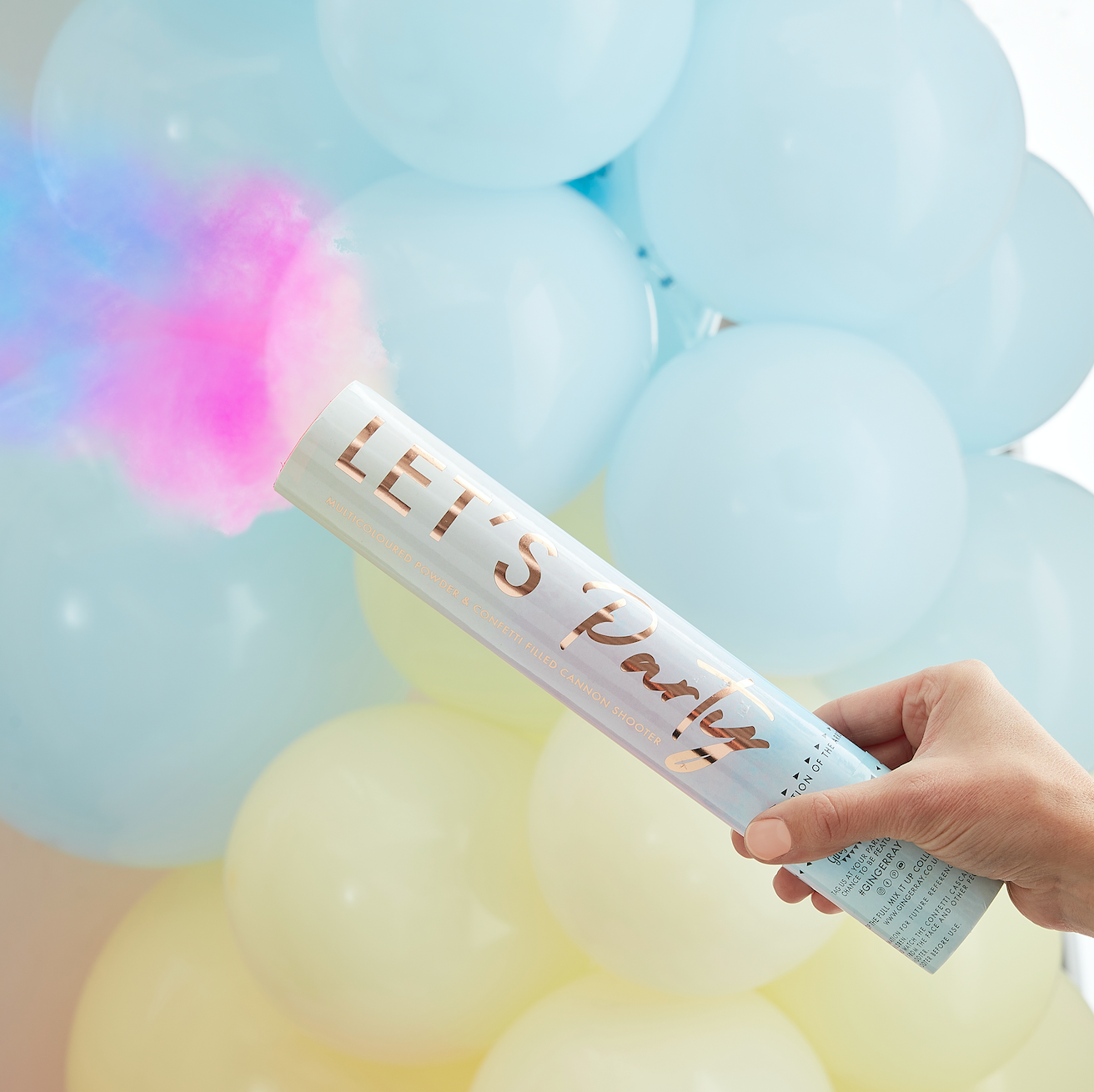 MULTI-COLOURED PASTEL SMOKE CONFETTI CANNON