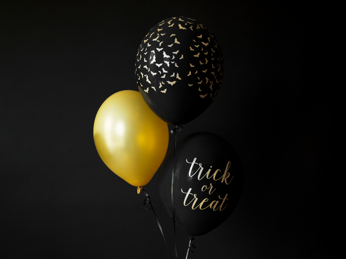 Black and Gold Bat Halloween Balloon 