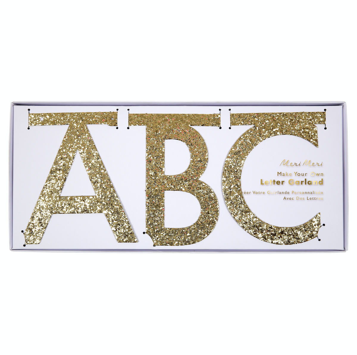 Gold Glitter Letter Garland Kit