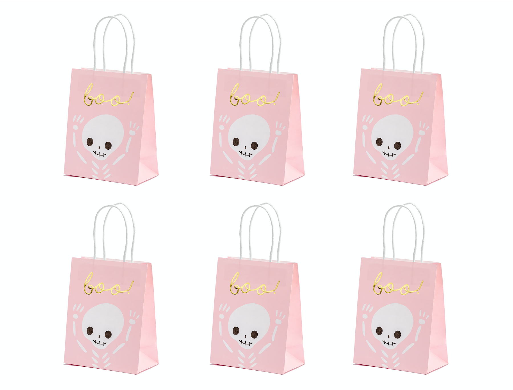 Pink Halloween Boo Favor Bags 