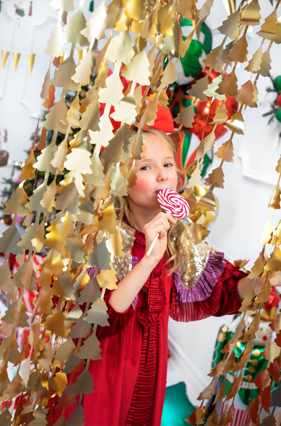 Gold Christmas Tree Curtain