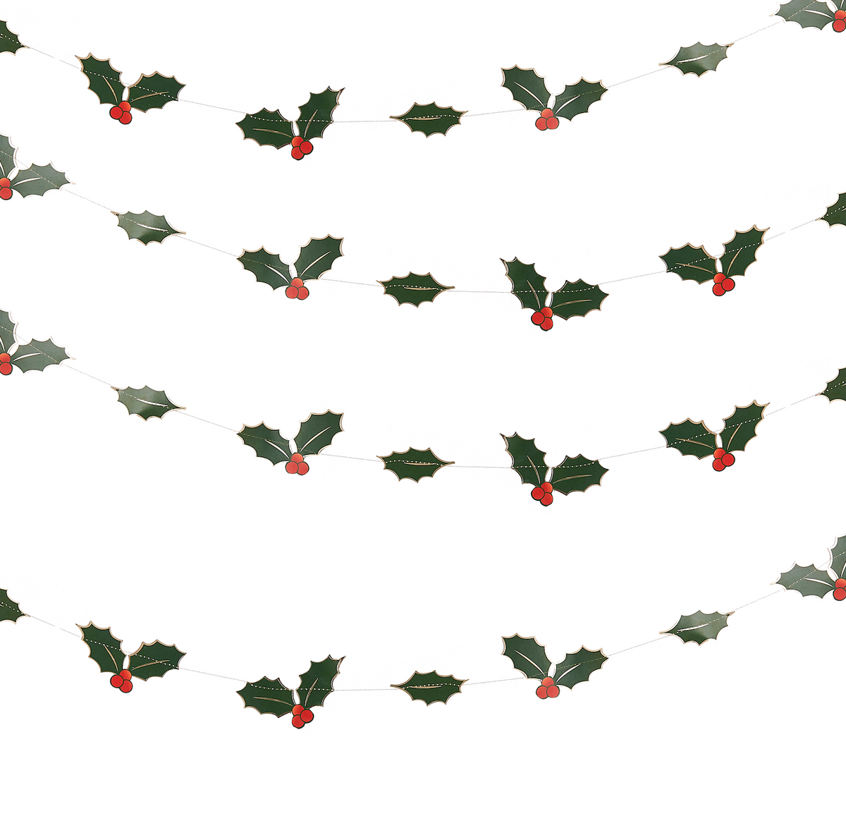 Holly Leaves Christmas Garland Decoration