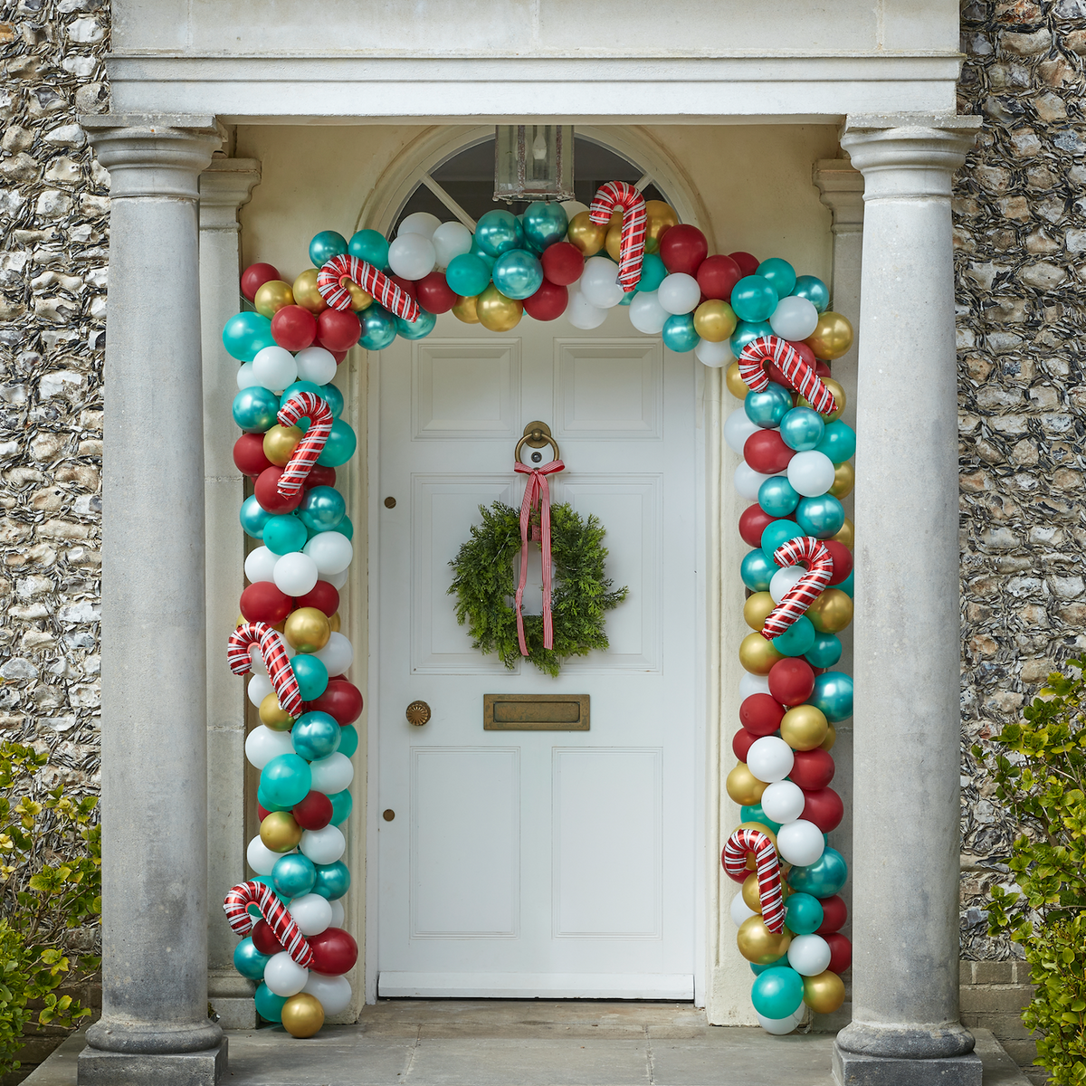 Novelty Candy Cane Christmas Door Balloon Arch Kit