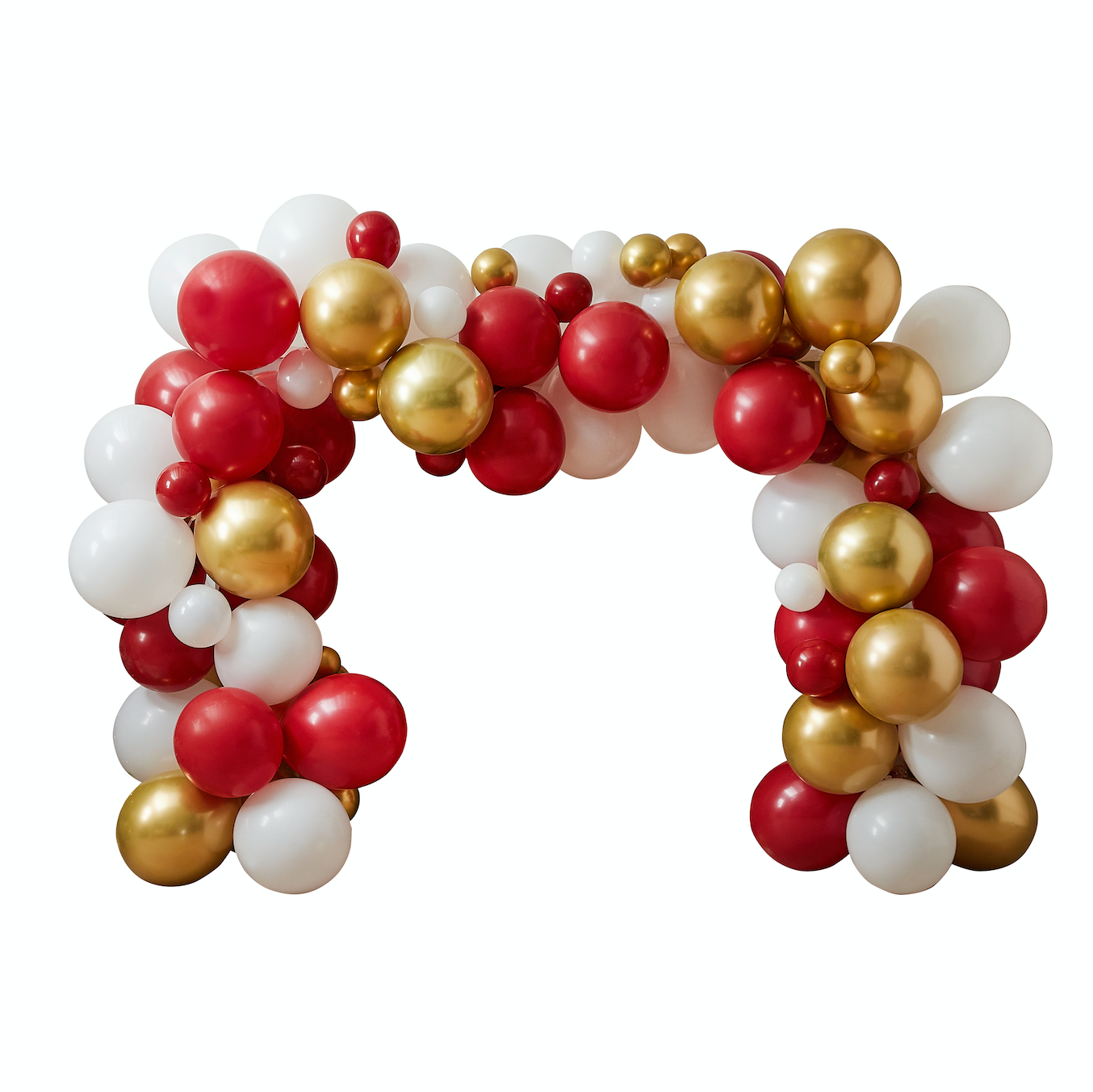 Gold, Red & White Christmas Balloon Arch Kit