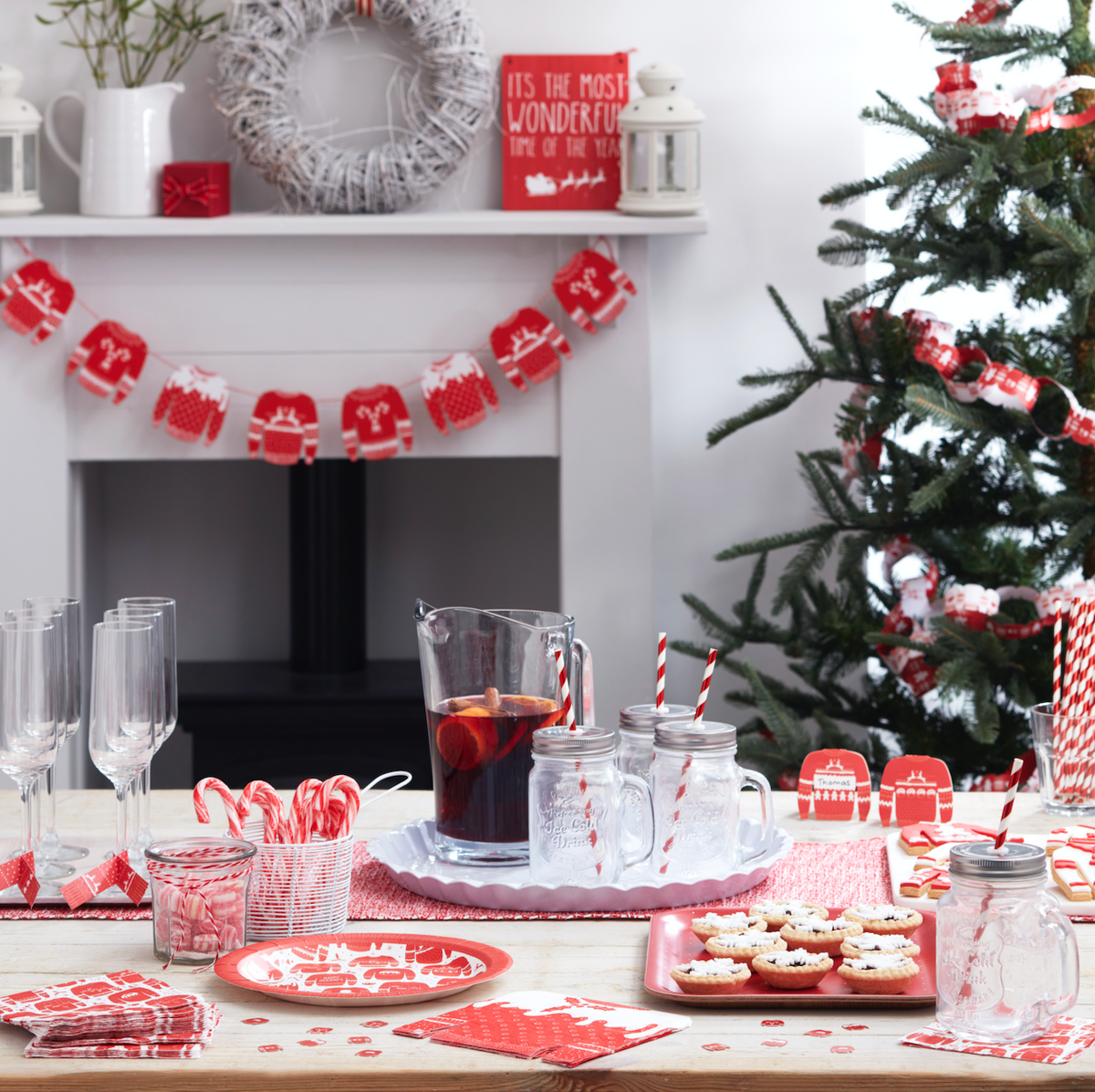 Red and White Festive Giant Jumper Gift Tags 