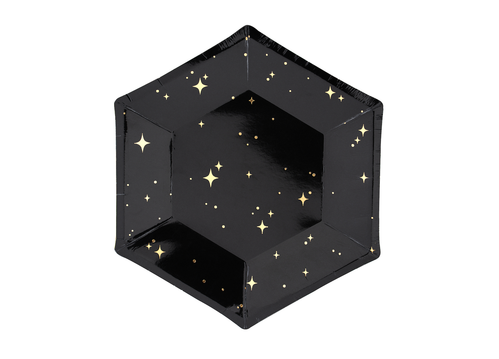 Black & Gold Star Dessert Plates