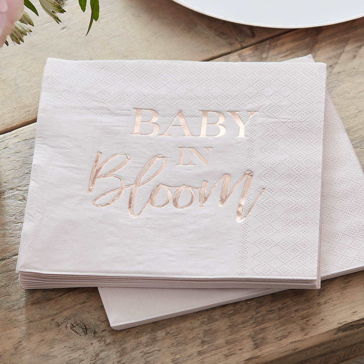 Rose Gold And Blush Baby Shower Napkins