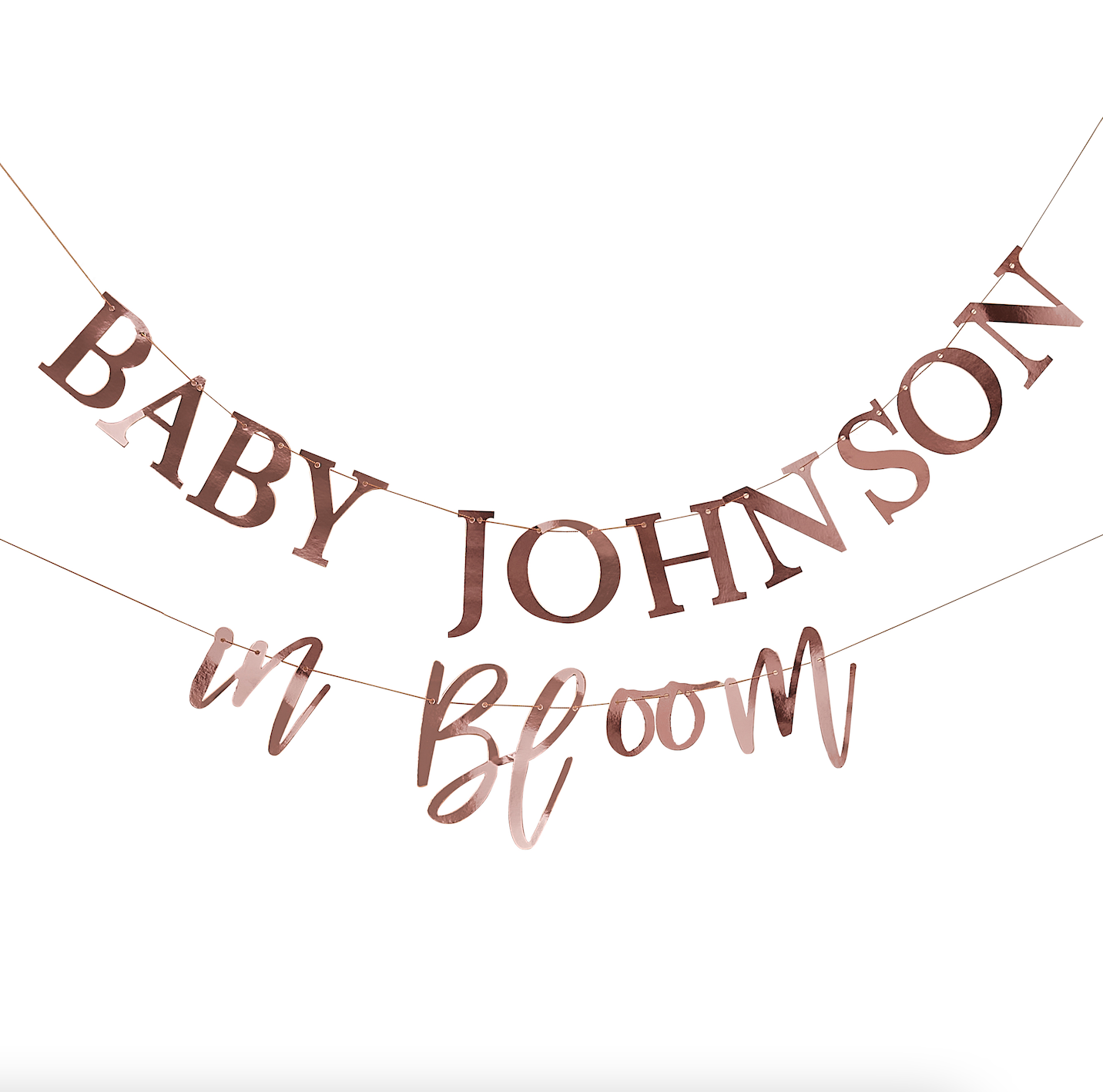 Rose Gold Customisable Baby Shower Bunting