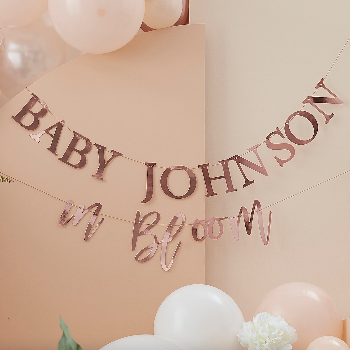 Rose Gold Customisable Baby Shower Bunting