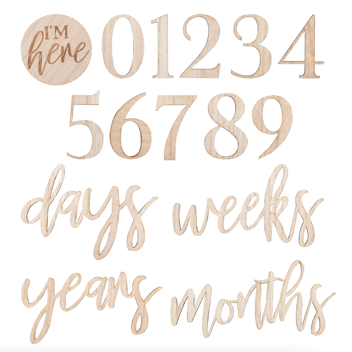 Wooden Pregnancy &amp; Baby Milestone Signs