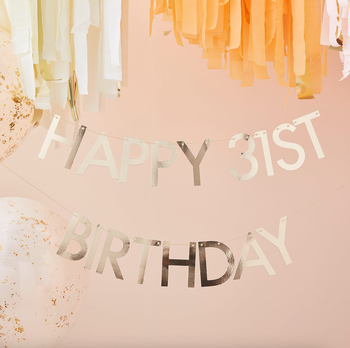 Gold Customizable Happy Birthday Bunting Banner