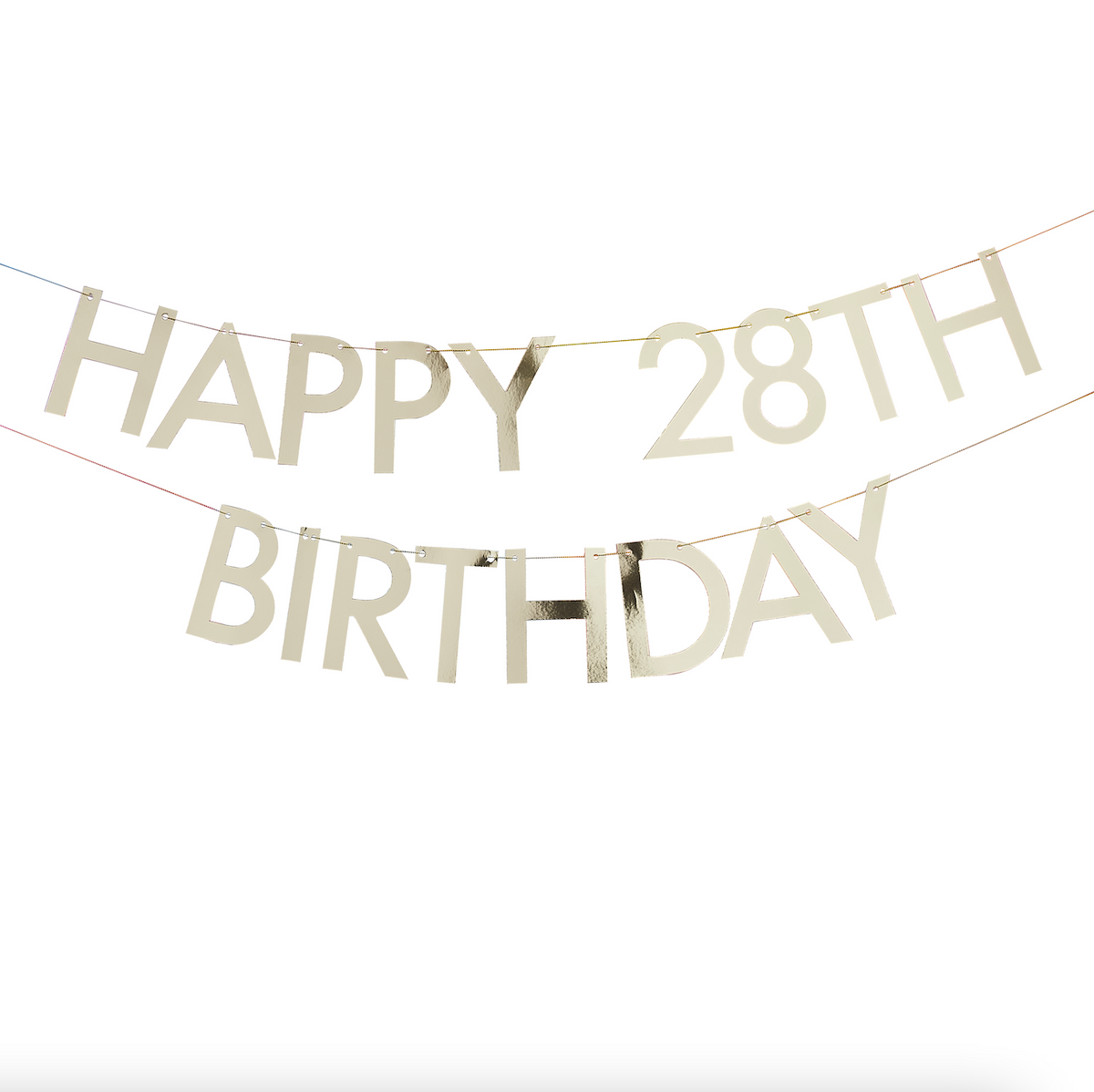 Gold Customizable Happy Birthday Bunting Banner