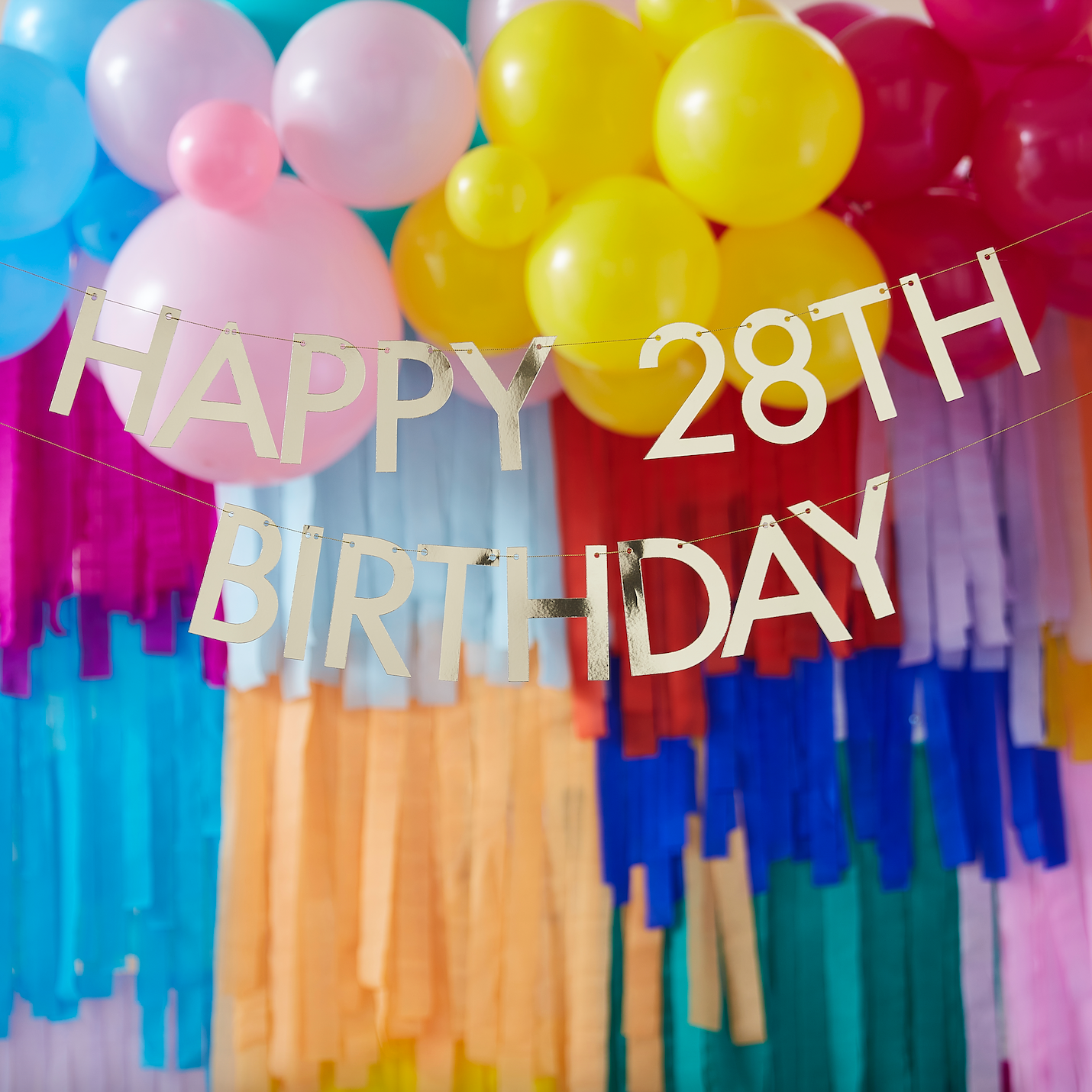 Gold Customizable Happy Birthday Bunting Banner