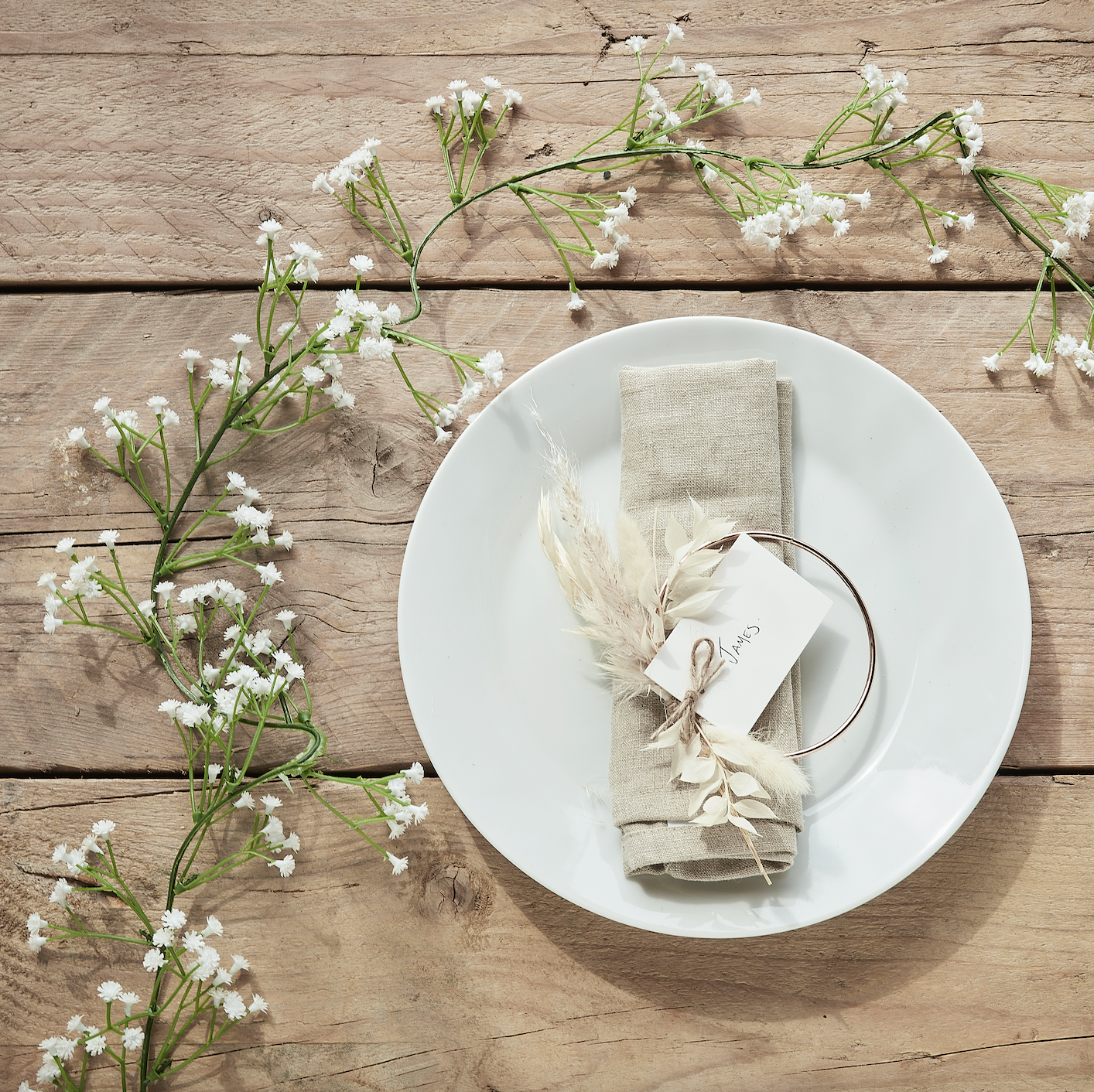 White Gypsophila Artificial Flower Garland