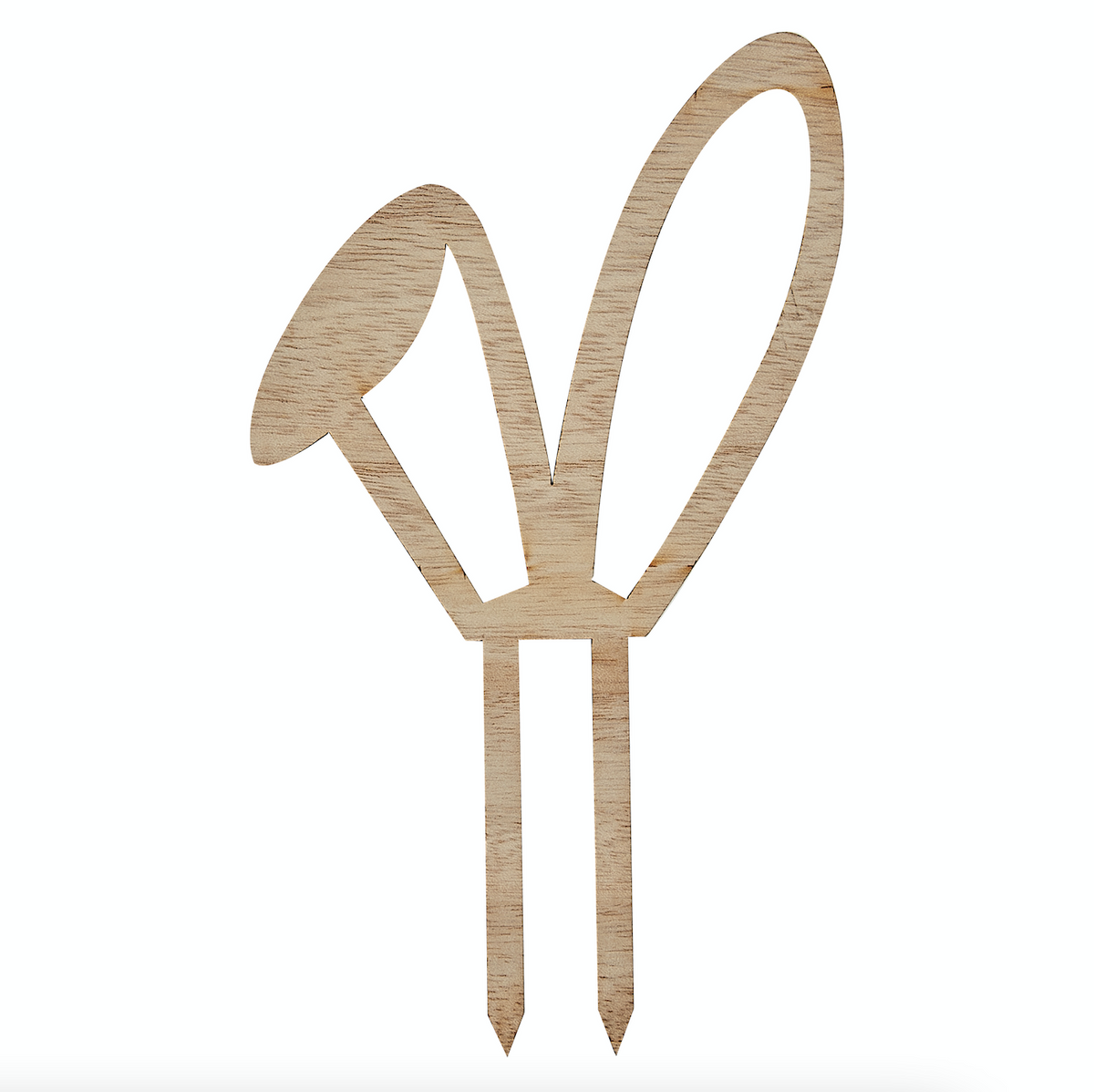 Wooden Bunny Ears Easter Cake Topper