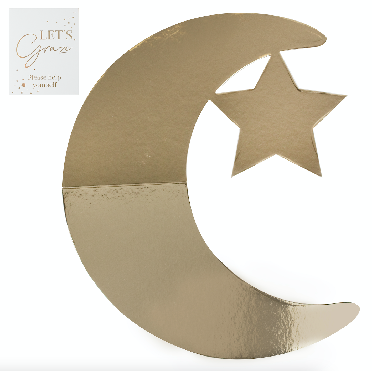Gold Crescent Moon and Star Grazing Board