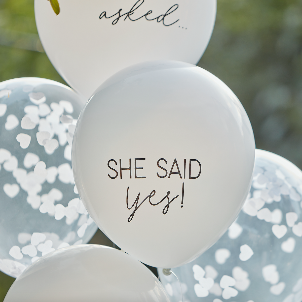She Said Yes Confetti Engagement Balloon Bundle