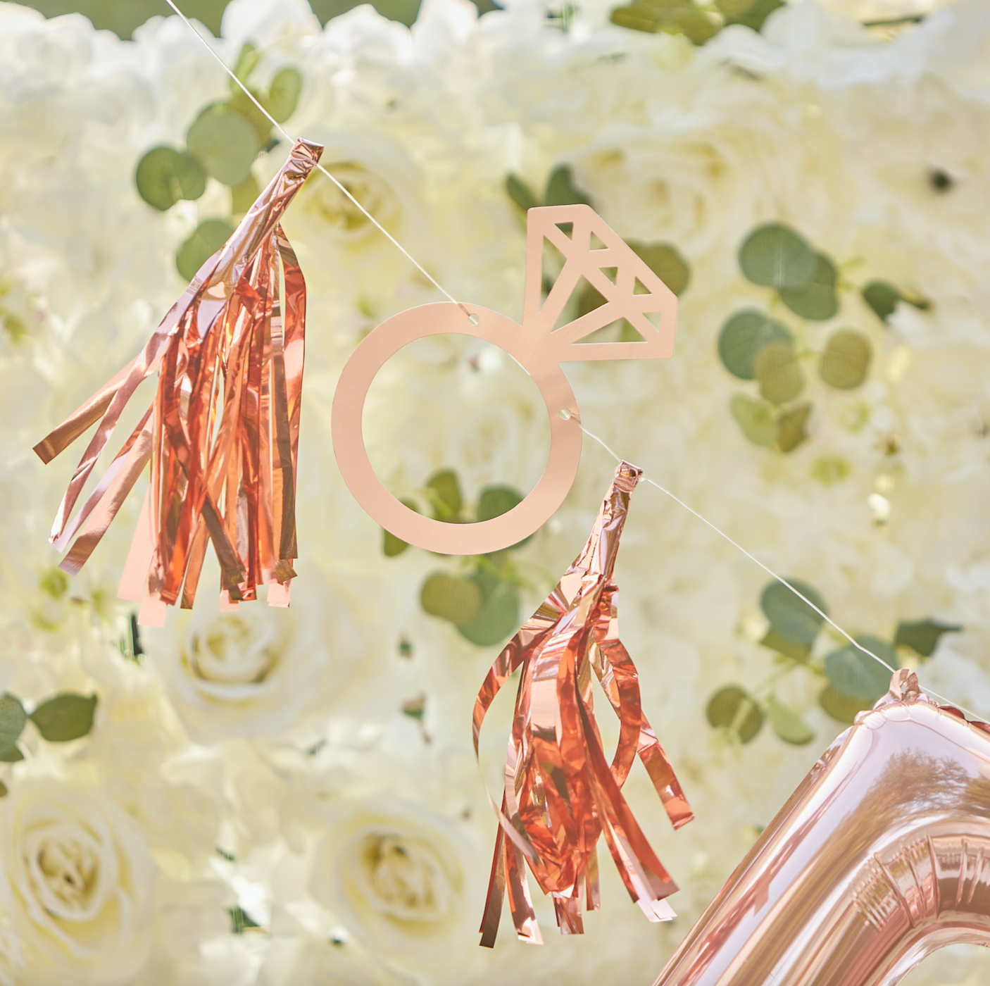Rose Gold Engaged Balloon Bunting