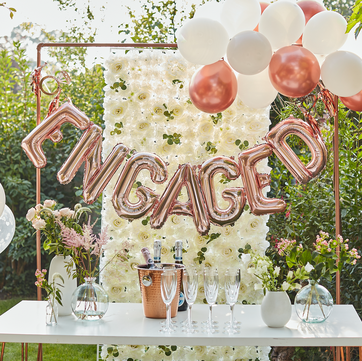 Customisable Rose Gold Engaged Bunting