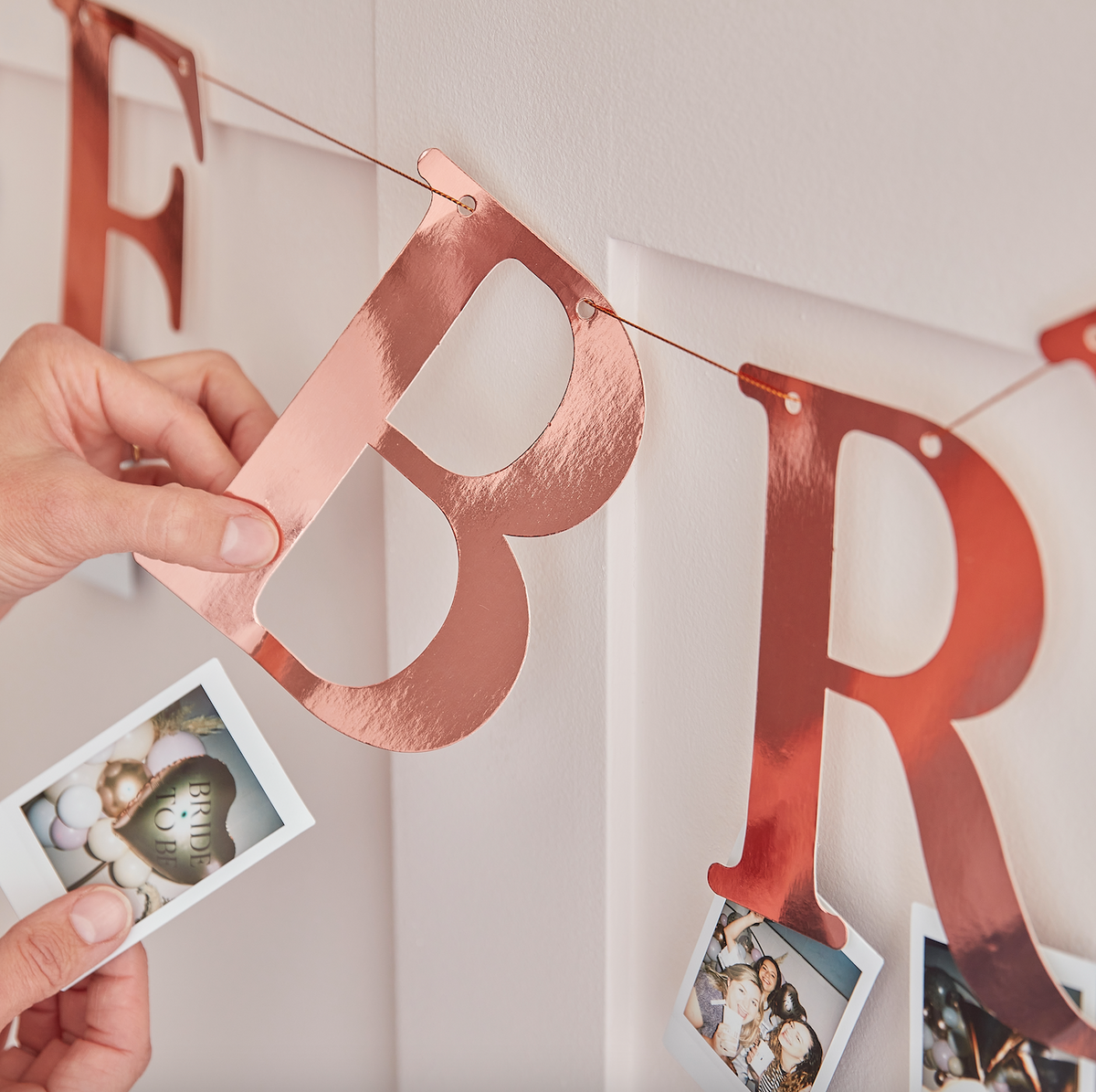 Rose Gold The Bride Hen Party Bunting with Photo Pegs