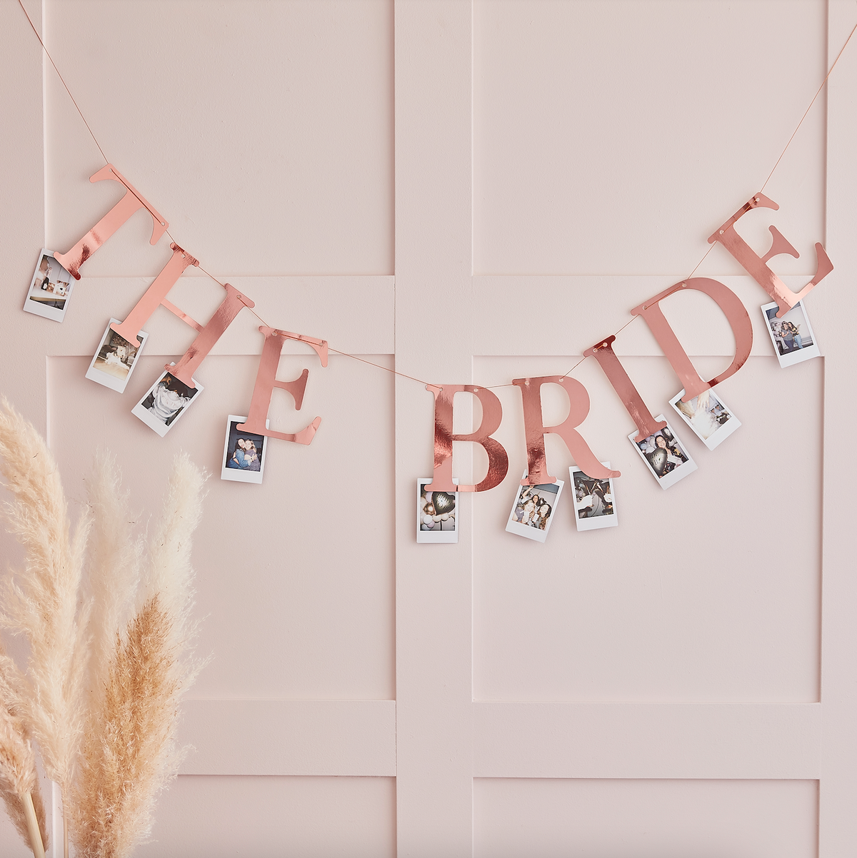 Rose Gold The Bride Hen Party Bunting with Photo Pegs