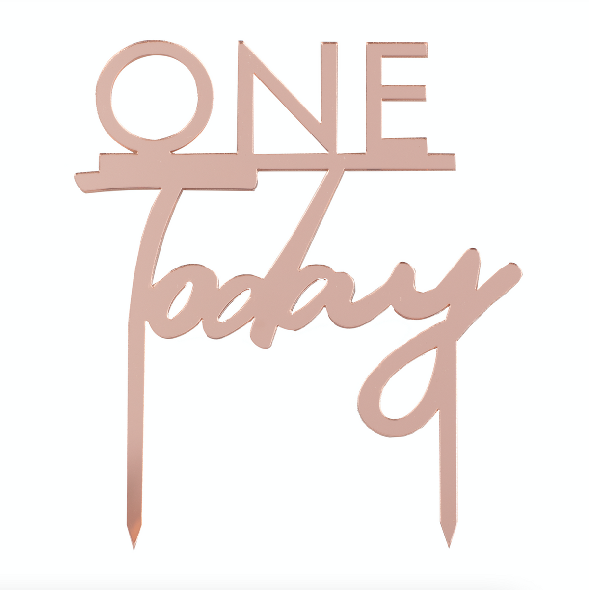 Rose Gold One Today 1st Birthday Cake Topper