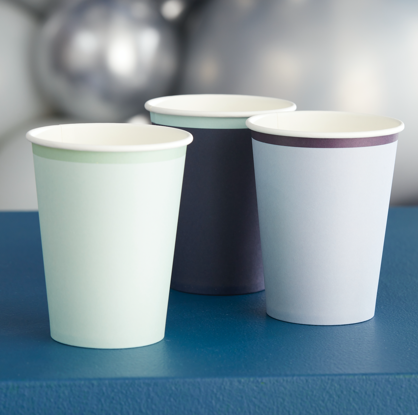 Navy, Blue & Mint Paper Cups