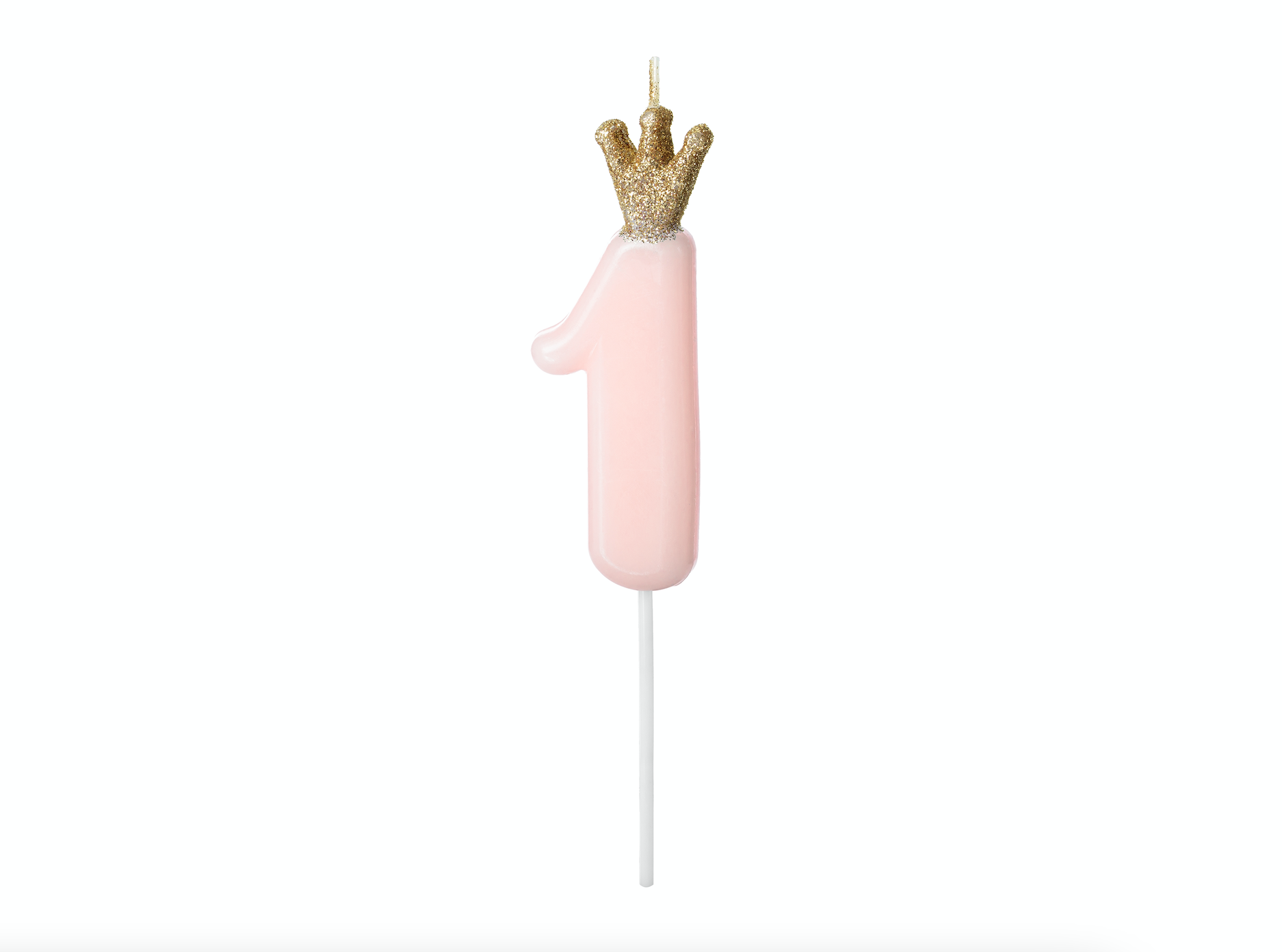 Baby Pink Number 1 Birthday Candle 