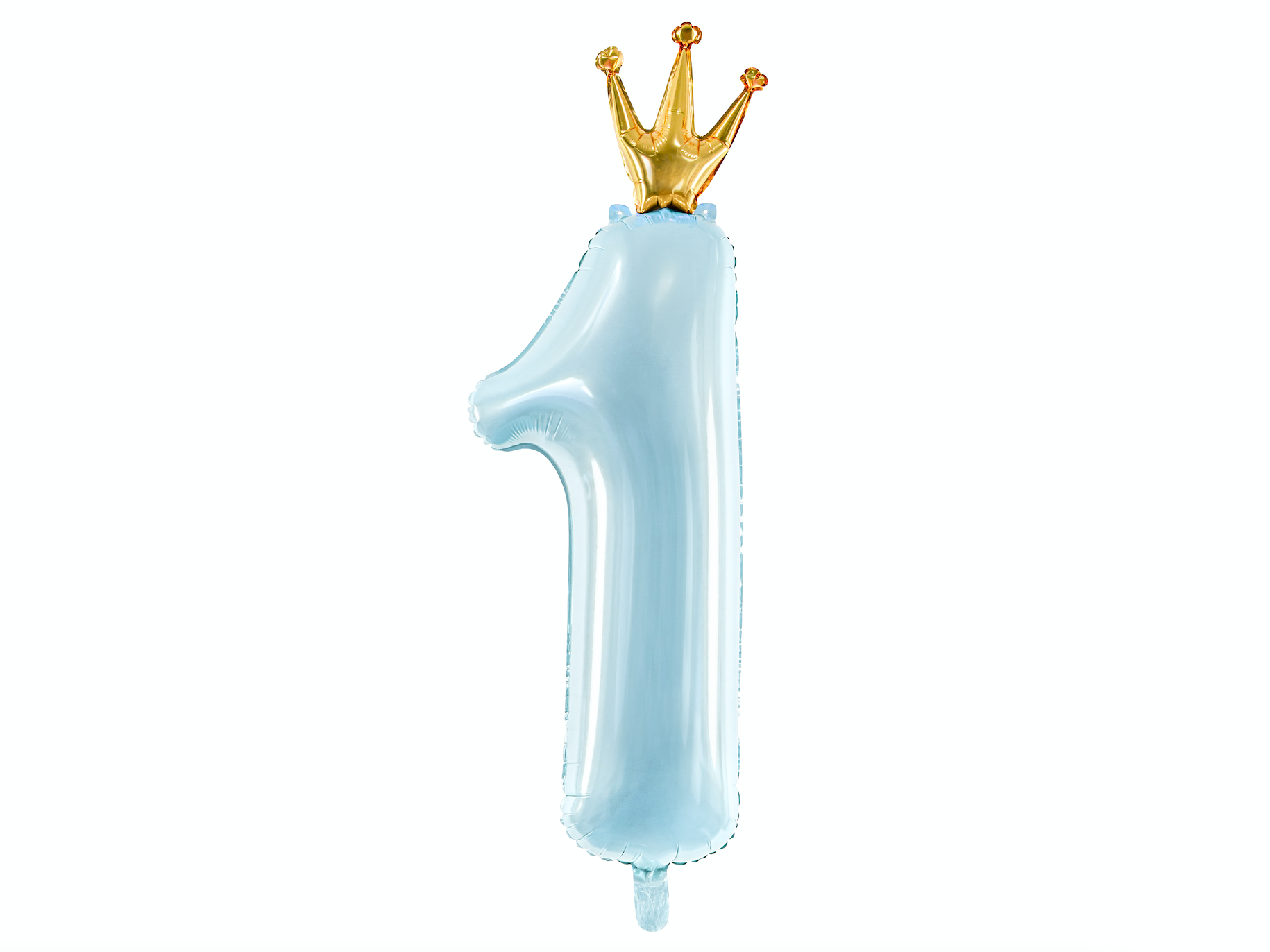 Number 1 Sky Blue With Crown Balloon