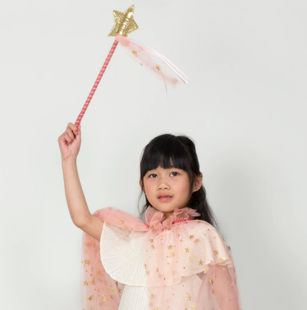 Pink Tulle Wand and Pink Tulle Cape 