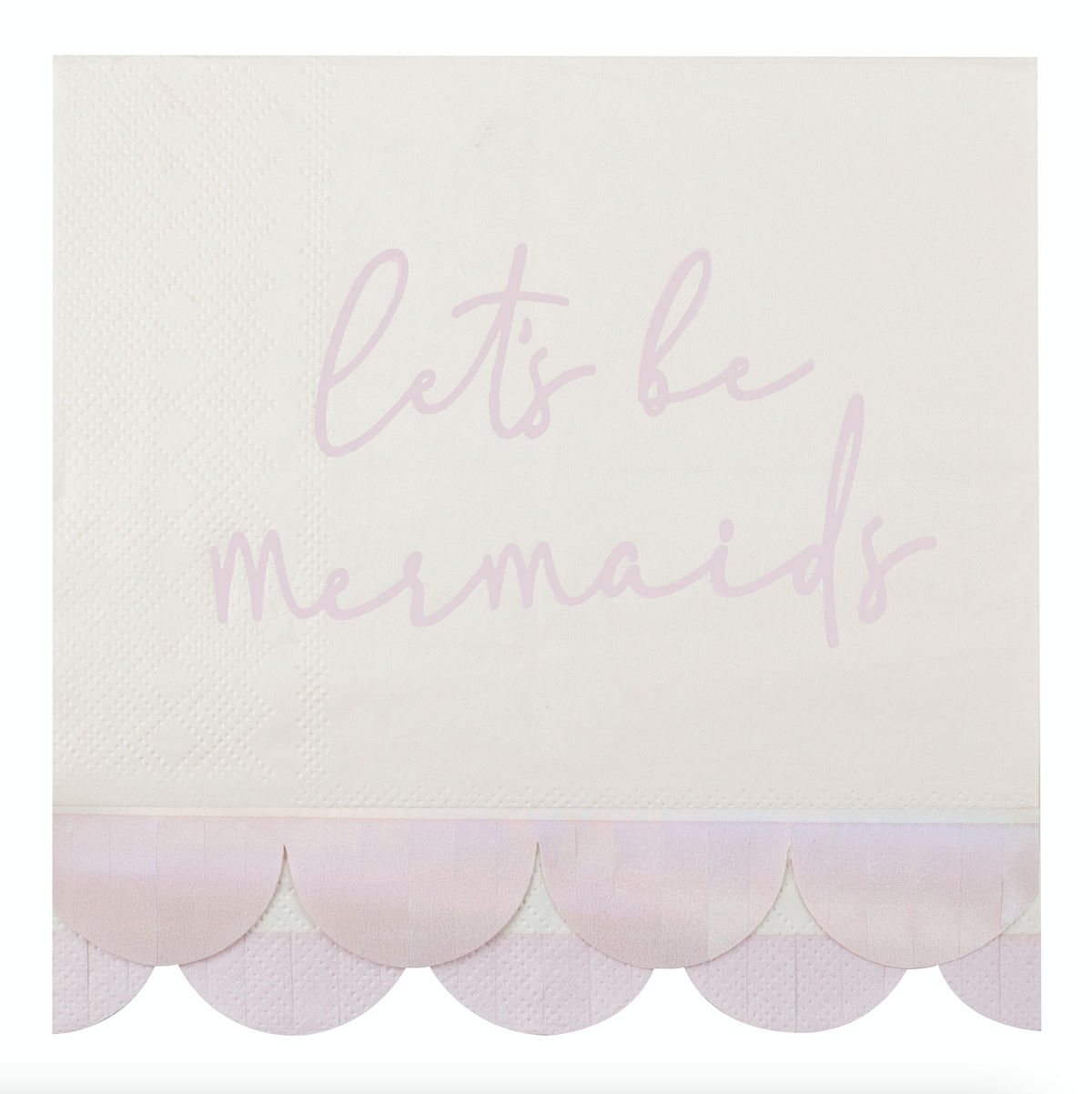 Iridescent and Pink Mermaid Paper Napkins