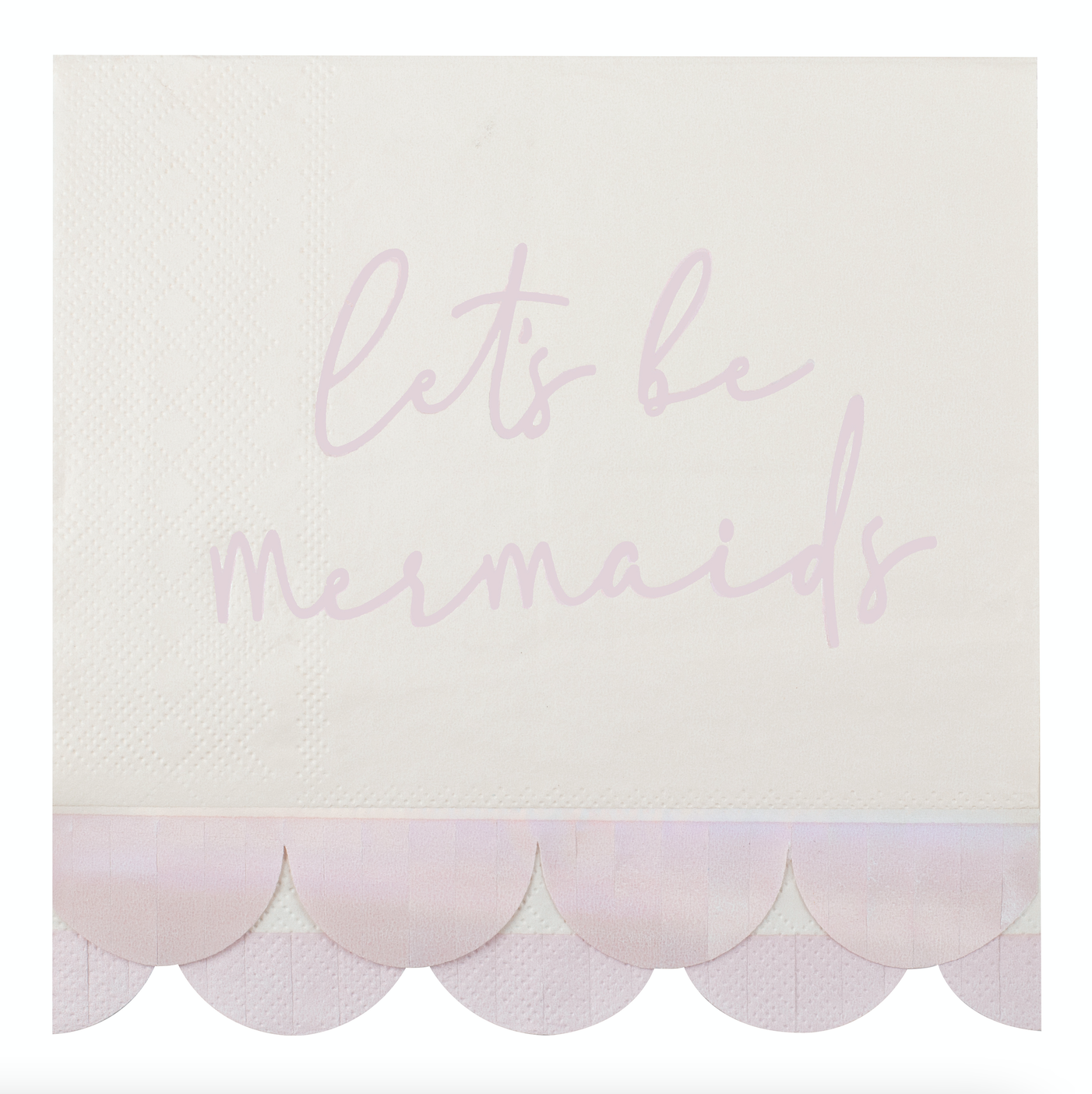 Iridescent and Pink Mermaid Paper Napkins