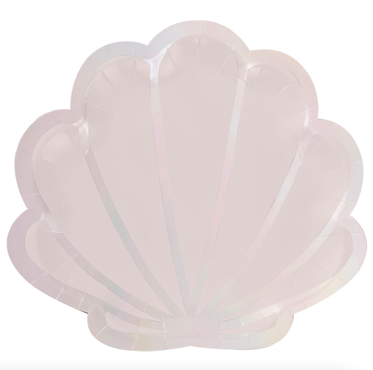 Iridescent &amp; Pink Mermaid Shell Shaped Paper Plates