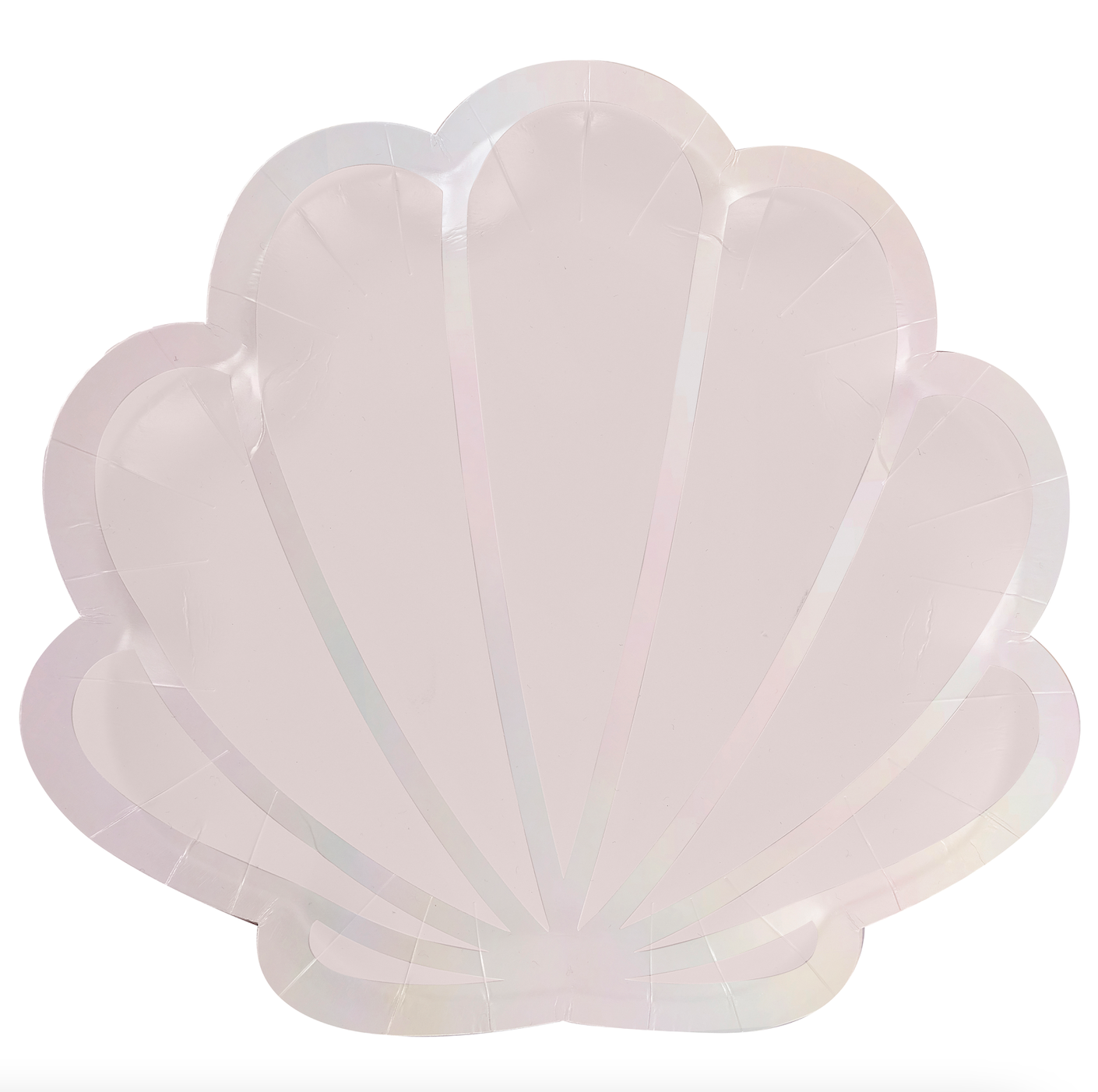 Iridescent & Pink Mermaid Shell Shaped Paper Plates